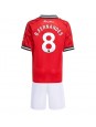 Billige Manchester United Bruno Fernandes #8 Hjemmedraktsett Barn 2025-26 Kortermet (+ Korte bukser)